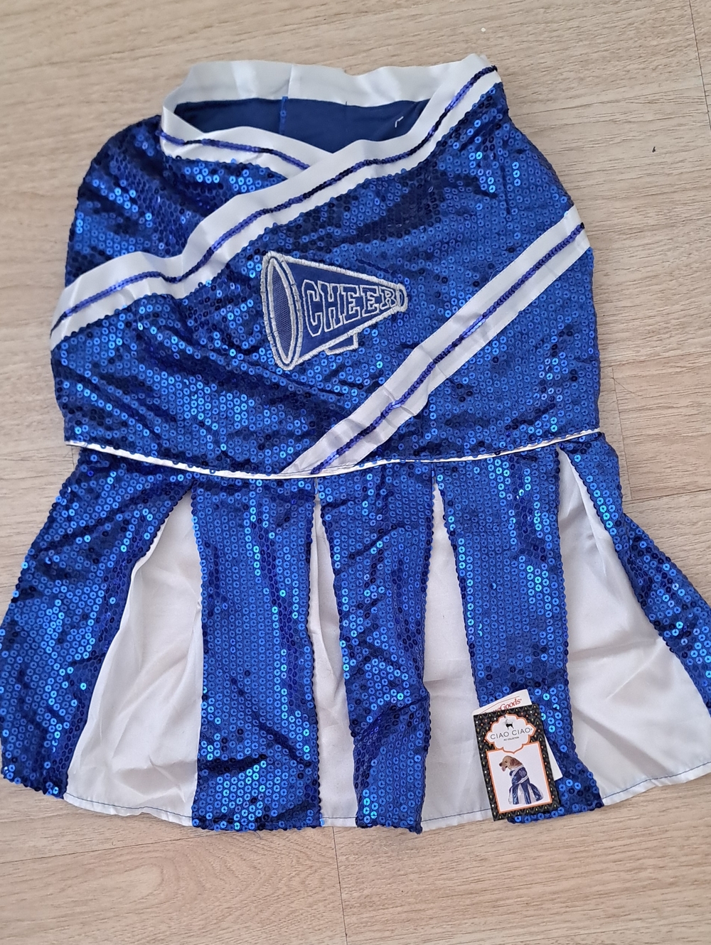 CIAO CIAO costume Dog Sparkling Royal Blue Sequin Cheerleader Costume